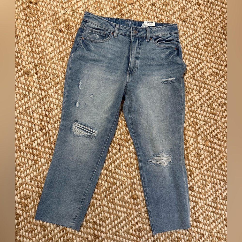 Distressed Blue Jeans